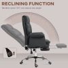 HOMCOM Executive Office Chair, PU Leather Ergonomic Office Desk Chair with Footrest, Reclining and Swivel Chair, Black