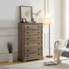 Modern 6 Drawer Dresser, Dressers for Bedroom, Tall Chest of Drawers Closet Organizers & Storage Clothes - Easy Pull Handle